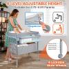imageOrzbow Baby Changing Table with Nightlight Foldable Diaper Table Waterproof Diaper Changing Station with Safety Belt 4Level Height Adjustable and 2 Drawers Mobile Nursery for Infant and Newborn