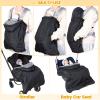 imageOrzbow Winter Baby Carrier Cover with Detachable Hood Waterproof ampamp Windproof Universal for Carriers ampamp Waist Stools Baby Bunting Bag for Car Seats ampamp Strollers with Storage Bag BlackBlack  Polyester Pongee