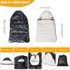 imageOrzbow Winter Baby Carrier Cover with Detachable Hood Waterproof ampamp Windproof Universal for Carriers ampamp Waist Stools Baby Bunting Bag for Car Seats ampamp Strollers with Storage Bag BlackBlack  Feather Fabric
