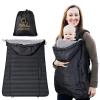 imageOrzbow Winter Baby Carrier Cover with Detachable Hood Waterproof ampamp Windproof Universal for Carriers ampamp Waist Stools Baby Bunting Bag for Car Seats ampamp Strollers with Storage Bag BlackBlack  Polyester Pongee