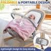 image:imageOrzbow 2in1 Baby Bouncer Portable Bouncer Seat for Infant to Toddler with Removable Cushion Angle Adjustable 09 Months Up to 21lbs Ergonomic Design Classic GrayWood Grain