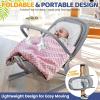 image:imageOrzbow 2in1 Baby Bouncer Portable Bouncer Seat for Infant to Toddler with Removable Cushion Angle Adjustable 09 Months Up to 21lbs Ergonomic Design Classic GrayDeluxe Gray