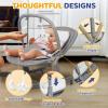image:imageOrzbow 2in1 Baby Bouncer Portable Bouncer Seat for Infant to Toddler with Removable Cushion Angle Adjustable 09 Months Up to 21lbs Ergonomic Design Classic GrayDeluxe Gray