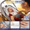 image:imageOrzbow 2in1 Baby Bouncer Portable Bouncer Seat for Infant to Toddler with Removable Cushion Angle Adjustable 09 Months Up to 21lbs Ergonomic Design Classic GrayDeluxe Gray