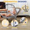 image:imageOrzbow 2in1 Baby Bouncer Portable Bouncer Seat for Infant to Toddler with Removable Cushion Angle Adjustable 09 Months Up to 21lbs Ergonomic Design Classic GrayWood Grain