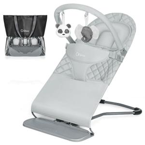 image:imageOrzbow 2in1 Baby Bouncer Portable Bouncer Seat for Infant to Toddler with Removable Cushion Angle Adjustable 09 Months Up to 21lbs Ergonomic Design Classic GrayGray